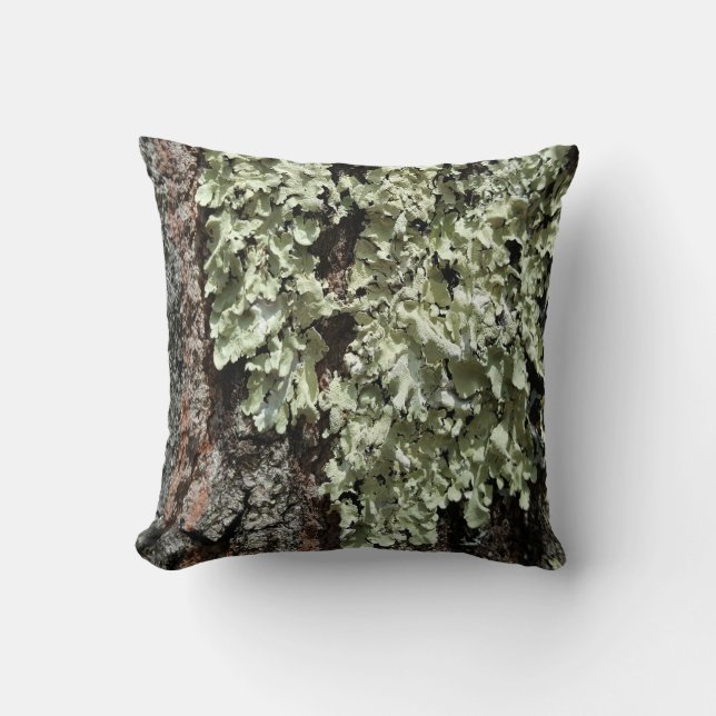 Rustic Country Nature Moss Tree Bark Photo Cushion (Front)