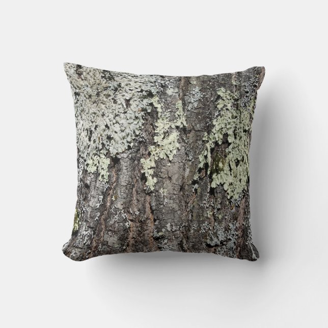Rustic Country Nature Mossy Bark Oak Tree Photo Cushion (Front)