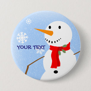 Rustic Country Old Fashioned Snowman 7.5 Cm Round Badge