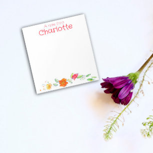 Rustic Country orange wildflower watercolor  Notepad