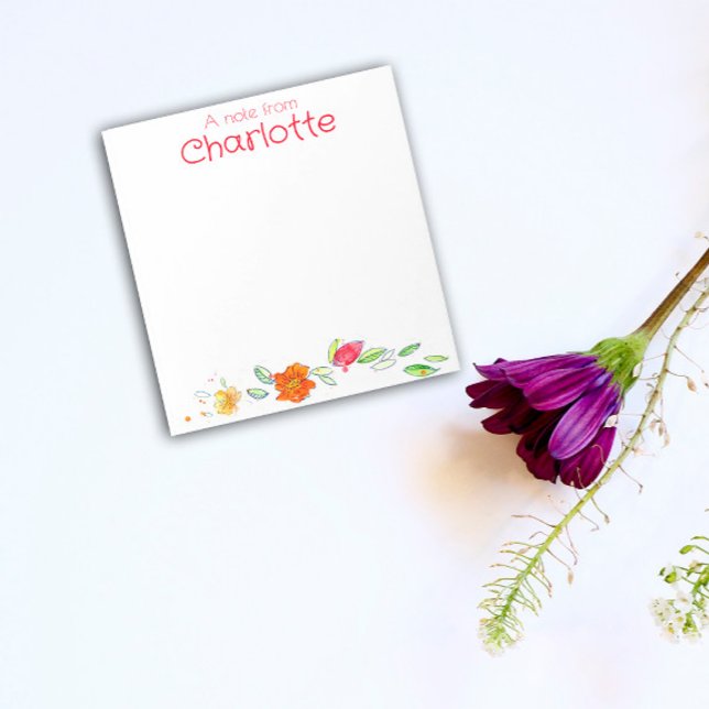 Rustic Country orange wildflower watercolor  Notepad (Creator Uploaded)