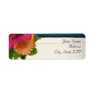 Rustic Country Painted Wood with Daisies Return Address Label