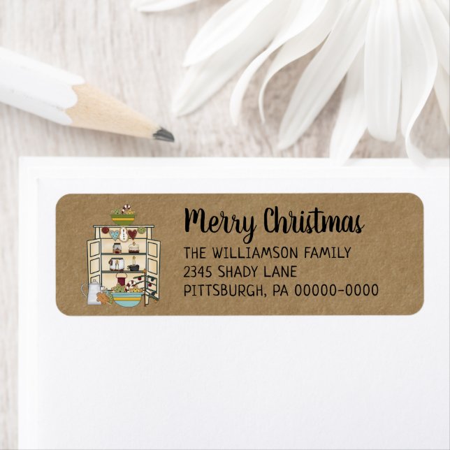 Rustic Country Pantry Christmas Label Return Address Label (Insitu)
