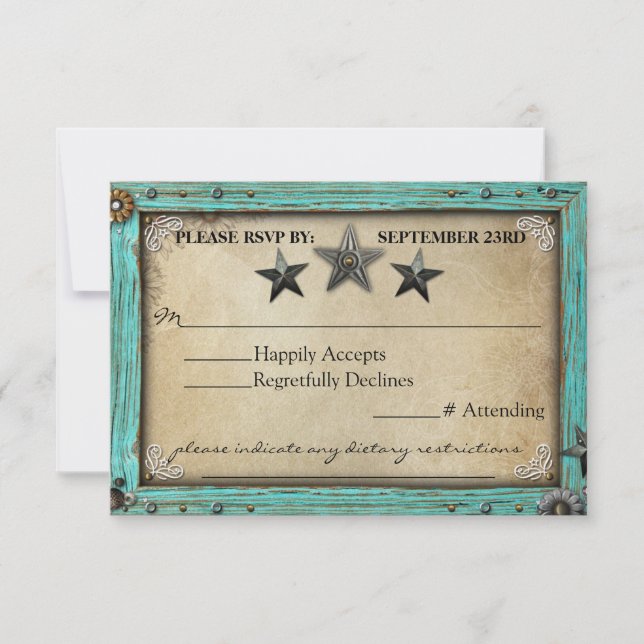 Rustic Country Parchment Paper RSVP Card (Front)