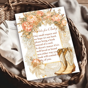 Rustic Country Peony Boots Books for Baby  Enclosure Card