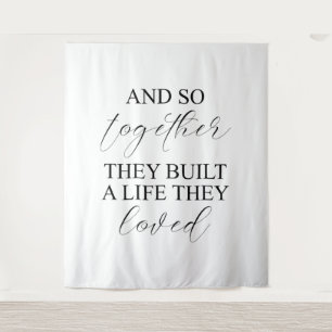 Rustic Country Personalised Wedding Banner Tapestry
