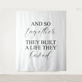 Rustic Country Personalised Wedding Banner Tapestry