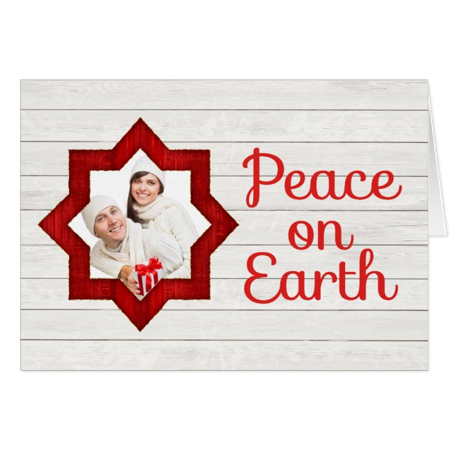 Rustic Country Photo Christmas Card (Front Horizontal)