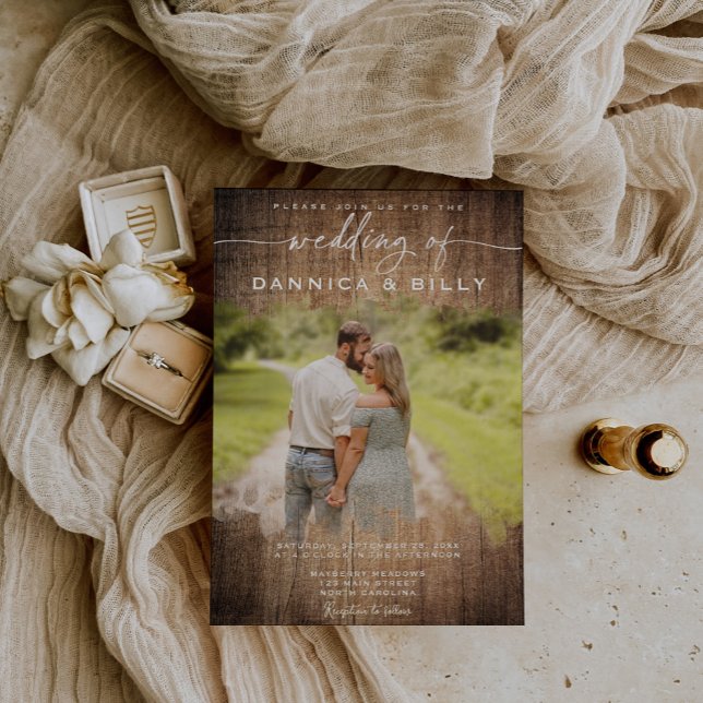 Rustic Country Photo Wedding Invitation (Creator Uploaded)