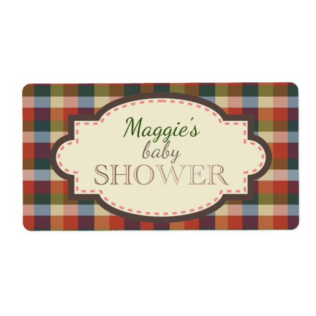 Rustic Country Plaid Labels (Front)
