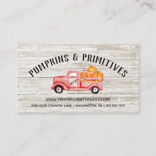 Rustic Country Pumpkin Farmhouse Wood Business Card