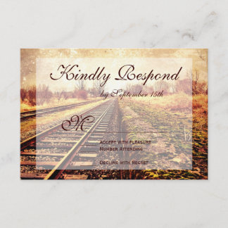 Rustic Country Railroad Tracks Wedding RSVP Cards