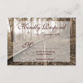 Rustic Country Railroad Tracks Wedding RSVP Cards