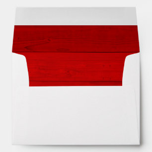 Rustic Country Red Wood Christmas Envelope