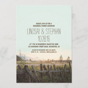 rustic country rehearsal dinner invitations