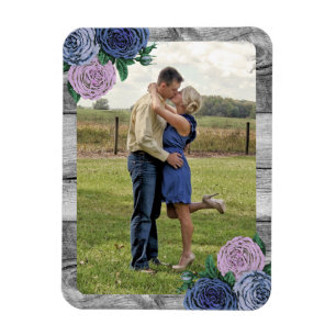 Rustic Country Roses Barn Wood Custom Photo Magnet