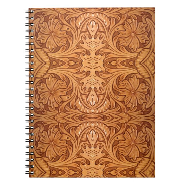 Rustic country southwest style western leather notebook (Front)