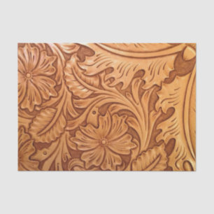 Rustic country southwest style western leather tissue paper