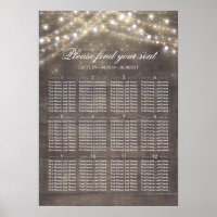 Rustic Country String Lights Wedding Seating Chart