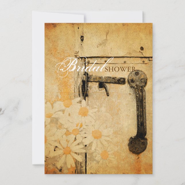 rustic country summer daisy bridal shower invitation (Front)