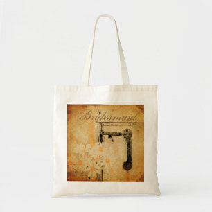 rustic country summer daisy wedding bridesmaid tote bag