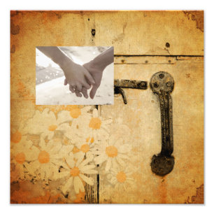rustic country summer daisy wedding photo print