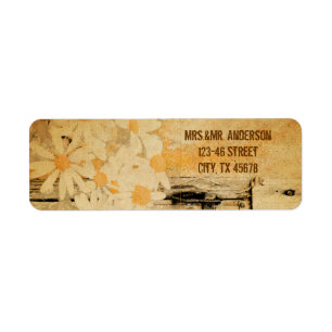 rustic country summer daisy wedding return address label
