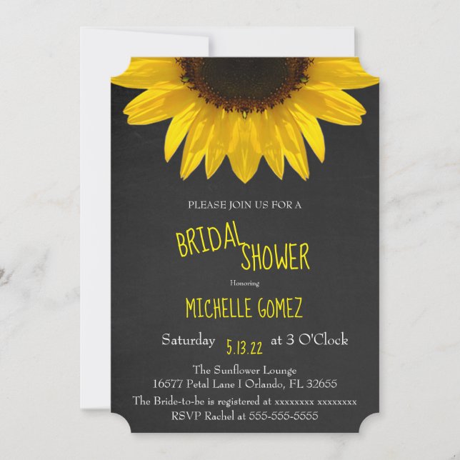 Rustic Country Sunflower Bridal Shower Invitation (Front)