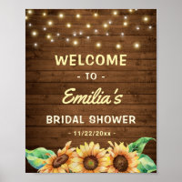 Rustic Country Sunflower Bridal Shower Welcome