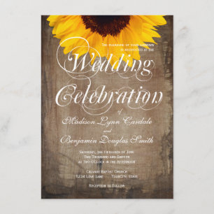 Rustic Country Sunflower Wedding Invitations