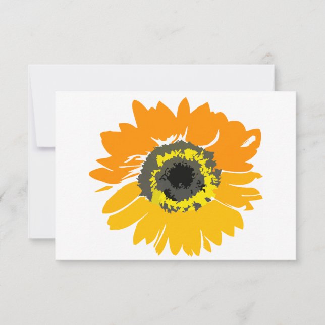 Rustic Country Sunflower Wedding Reception Cards (Front)
