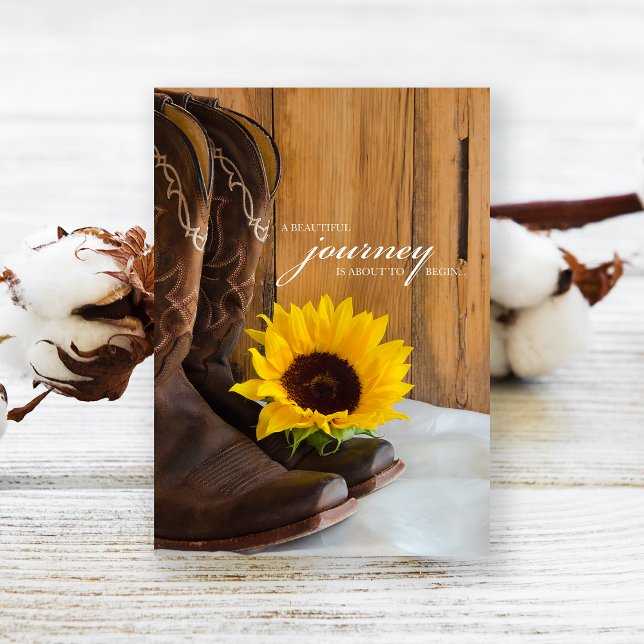 Rustic Country Sunflower Western Wedding Journey Invitation (Creator Uploaded)