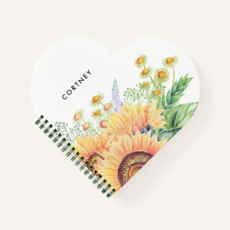 Rustic | Country Sunflowers Custom Gift Notebook
