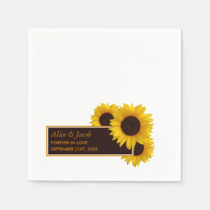 Rustic Country Sunflowers - Floral Wedding Napkin