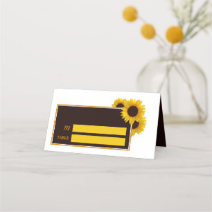Rustic Country Sunflowers - Floral Wedding Place Card