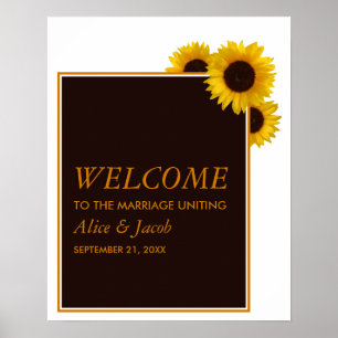 Rustic Country Sunflowers - Floral Wedding Welcome Poster