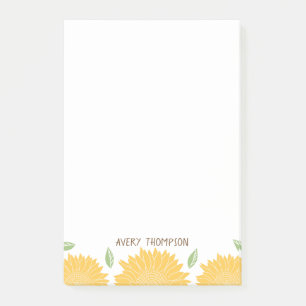 Rustic Country Sunflowers Personalised Post-it Notes
