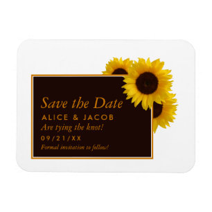 Rustic Country Sunflowers - Wedding Save The Date Magnet