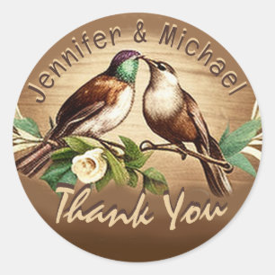 Rustic Country Thank You Classic Round Sticker