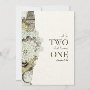 Rustic Country Two Become One Wedding Invitation