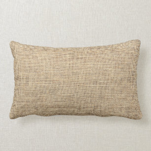 Rustic Country Vintage Burlap Lumbar Cushion
