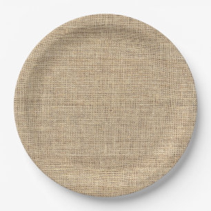 Rustic Country Vintage Burlap Paper Plate