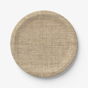 Rustic Country Vintage Burlap Paper Plate