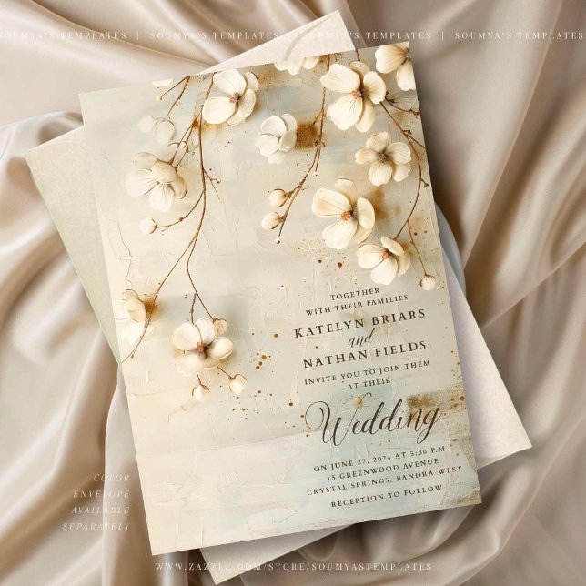 Rustic Country Vintage Floral Wedding Invitation (Creator Uploaded)