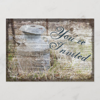 Rustic Country Vintage Milk Can Wedding Invites