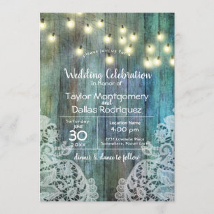 Rustic Country   Vintage Wood   Brown Invitation