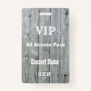 Rustic Country VIP All Access Pass Concert Badge ID Badge