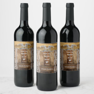 Rustic Country Wedding Beverage Wine Label