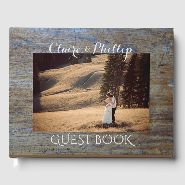 Rustic Country Wedding | Custom Photo Guest Book (Front)