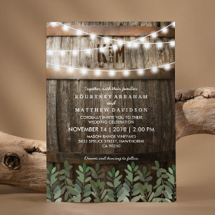 Rustic Country Wedding   Greenery Leaves Invitation